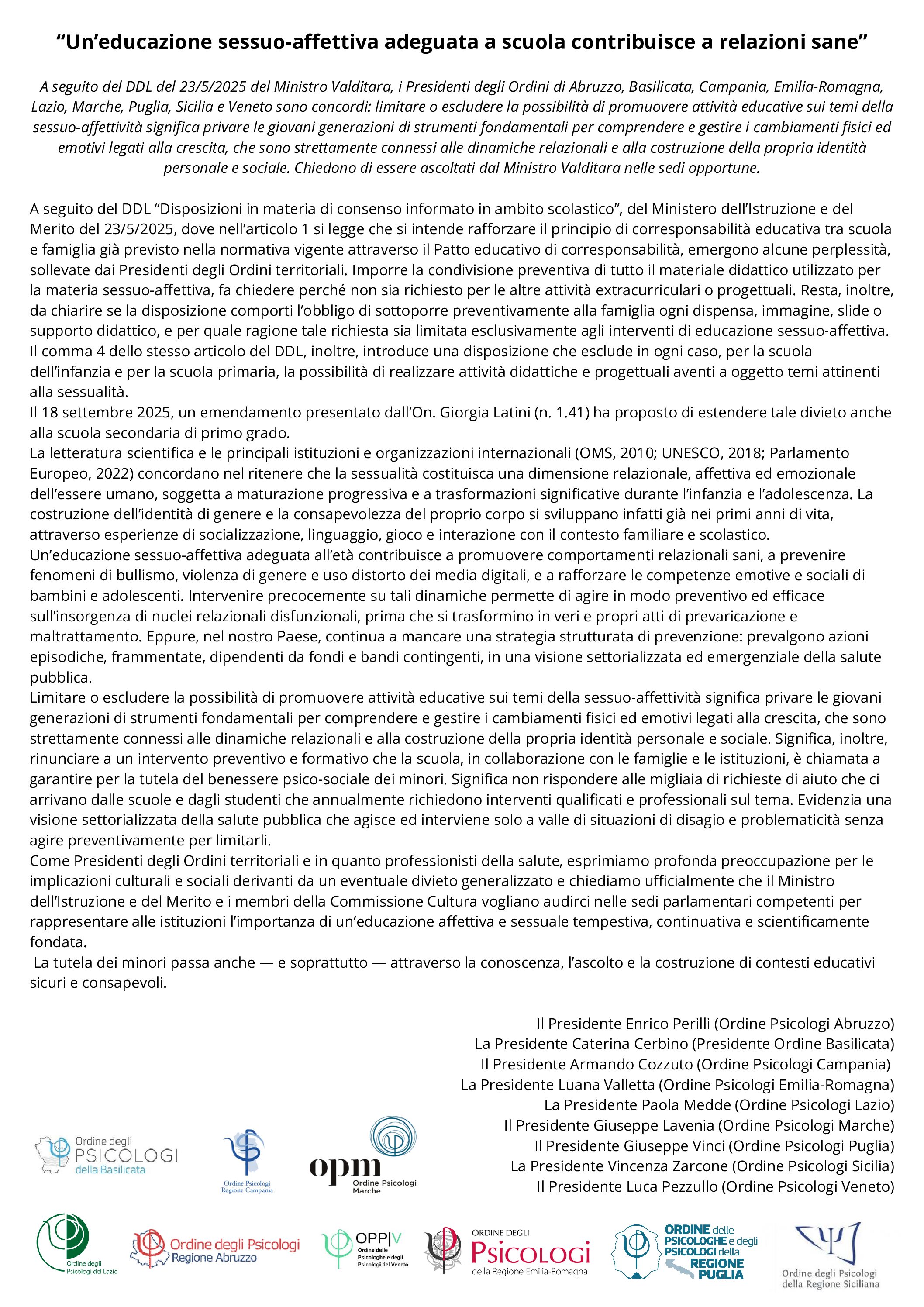 “Un’educazione sessuo-affettiva adeguata a scuola contribuisce a relazioni sane” Ass. Con-Te-Stare Sportello Attivo Transgender Centro ONIG Padova