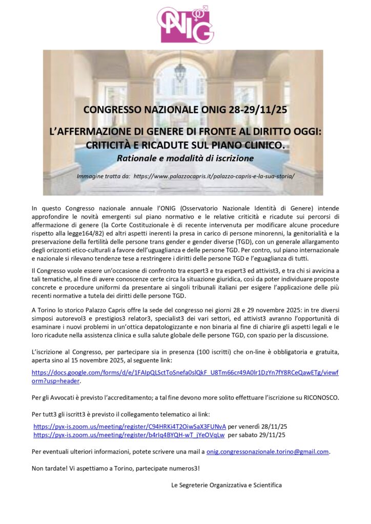 Home 3 Home Ass. Con-Te-Stare Sportello Attivo Transgender Centro ONIG Padova